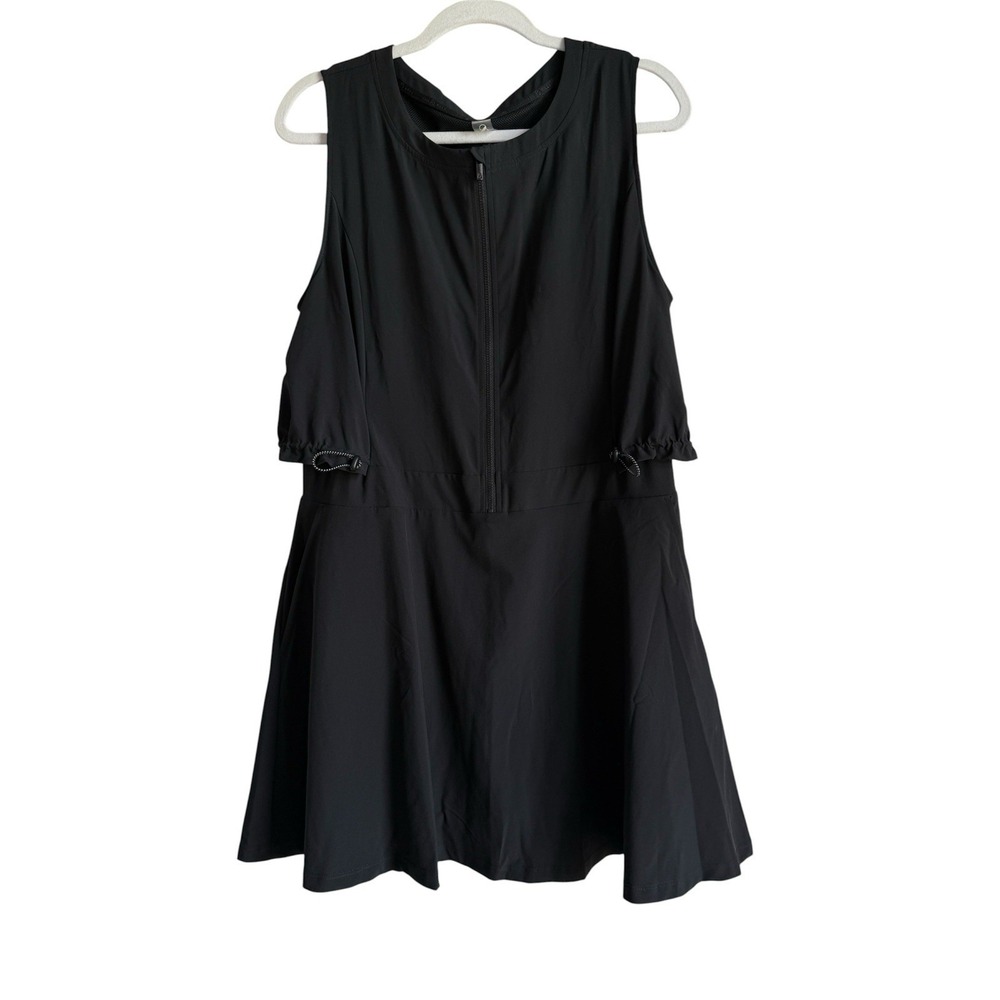 Lou & Grey Wanderweave Active Pocket Dress Women's XL Black Sleeveless Casual